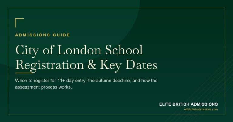City of London School Registration: Dates & Deadlines 2026