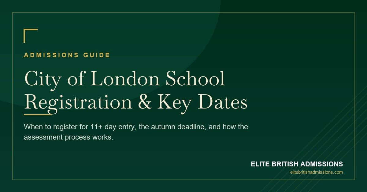 City of London School Registration: Dates & Deadlines 2026