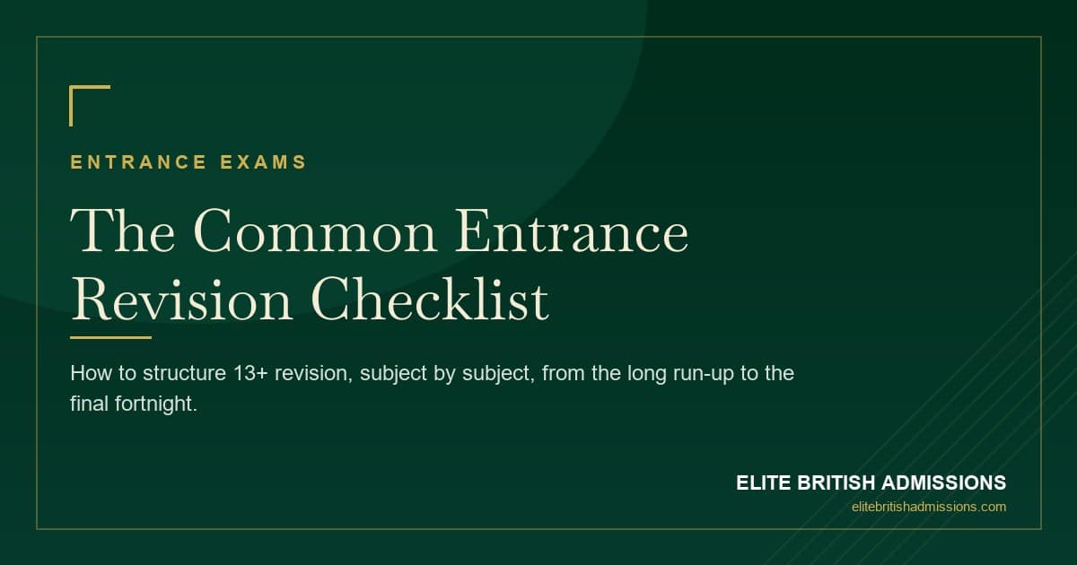 Common Entrance Revision Checklist: How to Prepare for 13+